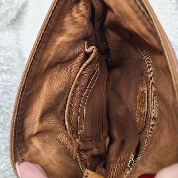 Fossil Carson Top Zip Crossbody Bag Saddle - Picture 6 of 13